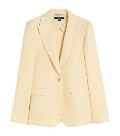 Weekend Max Mara Linen Single-breasted Blazer In Yellow