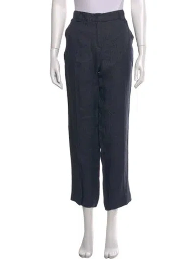 Pre-owned Weekend Max Mara Linen Straight Leg Pants In Blue