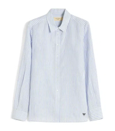 Weekend Max Mara Linen Stripe Shirt In Blue