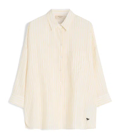 Weekend Max Mara Linen Stripe Shirt In Yellow