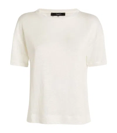 Weekend Max Mara Linen Striped Falla T-shirt In White
