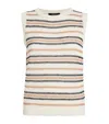Weekend Max Mara Ciad Stripe Sleeveless Linen Sweater In Beige