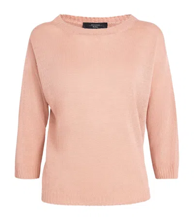 Weekend Max Mara Linen Sweater In Pink