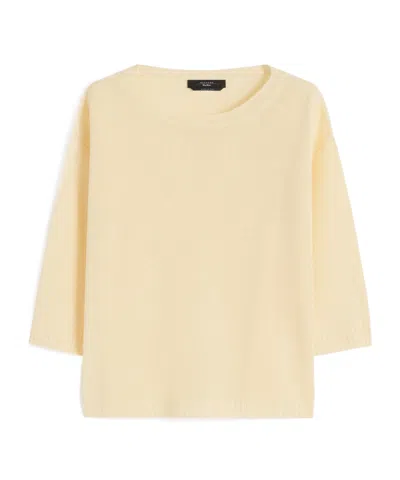 Weekend Max Mara Linen Three-quarter Sleeve Sweater In Neutral