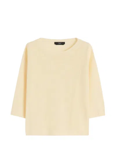 Weekend Max Mara Linen Three-quarter Sleeve Sweater In Neutral