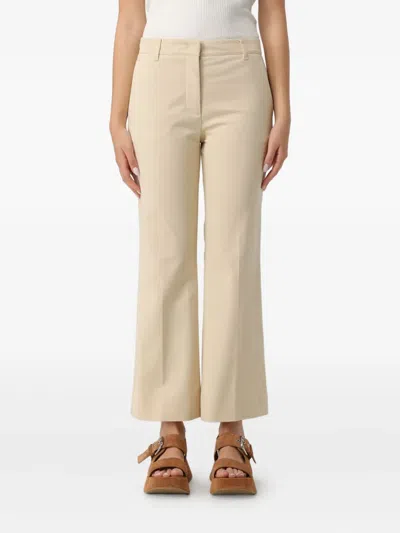 Weekend Max Mara Linen Trousers In Neutral