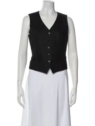 Pre-owned Weekend Max Mara Linen Vest In Black