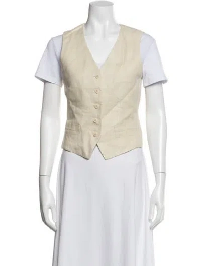 Pre-owned Weekend Max Mara Linen Vest In Neutrals