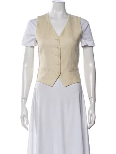 Pre-owned Weekend Max Mara Linen Vest W/ Tags In Neutral