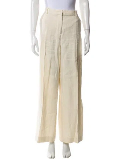 Pre-owned Weekend Max Mara Linen Wide Leg Pants In Blue