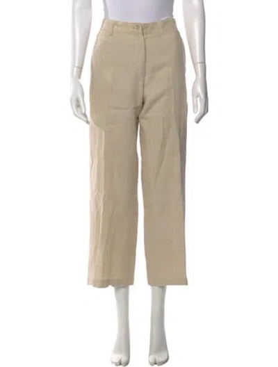Pre-owned Weekend Max Mara Linen Wide Leg Pants In Neutral