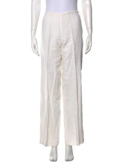 Pre-owned Weekend Max Mara Linen Wide Leg Pants In Neutral