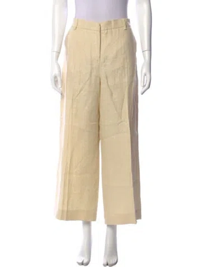 Pre-owned Weekend Max Mara Linen Wide Leg Pants In Neutral