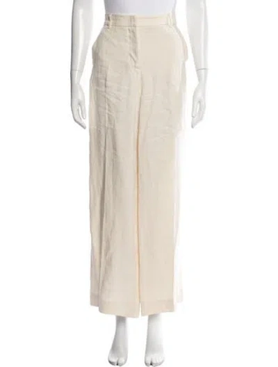 Pre-owned Weekend Max Mara Linen Wide Leg Pants In Neutrals