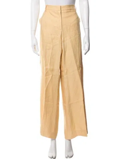 Pre-owned Weekend Max Mara Linen Wide Leg Pants W/ Tags In Neutrals