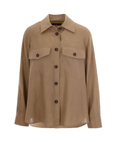 WEEKEND MAX MARA WEEKEND MAX MARA LINEN WORKWEAR SHIRT