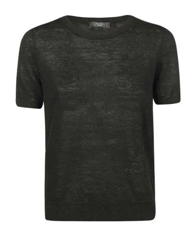 Weekend Max Mara Linen Yarn T-shirt In Black