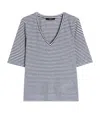 Weekend Max Mara Linen-blend Stripe T-shirt In Multi