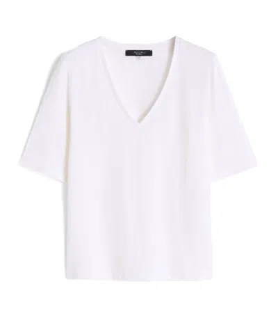 Weekend Max Mara Linen-blend T-shirt In White