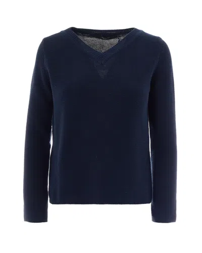 Weekend Max Mara Links-stitch Cotton Sweater In Blue
