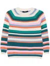 Weekend Max Mara Linz Striped Raglan-sleeve Sweater In Neutrals