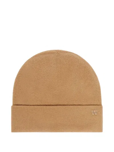 Weekend Max Mara Logo Beanie Hat In Brown
