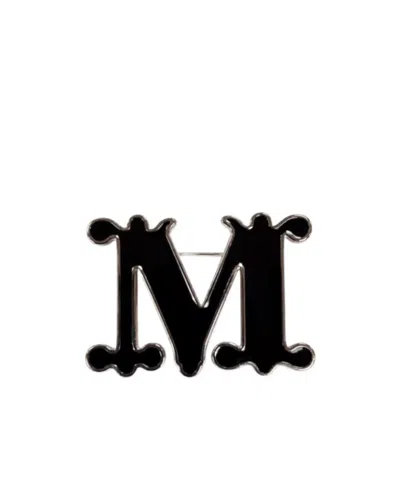 Weekend Max Mara Logo Brooch In Black