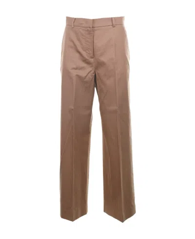 Weekend Max Mara Logo Casual Pants In Brown