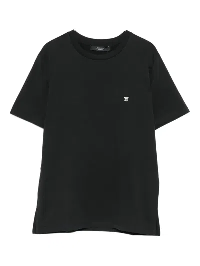 Weekend Max Mara Logo Cotton T-shirt In Black