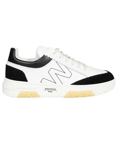 Weekend Max Mara Logo Detail Leather Sneakers In White