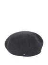 Weekend Max Mara Logo-detail Wool Beret In Gray