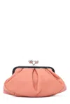 Weekend Max Mara Logo Detailed Chain-link Cluth Bag In Pink