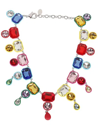 Weekend Max Mara Crystal-embellished Necklace In Red