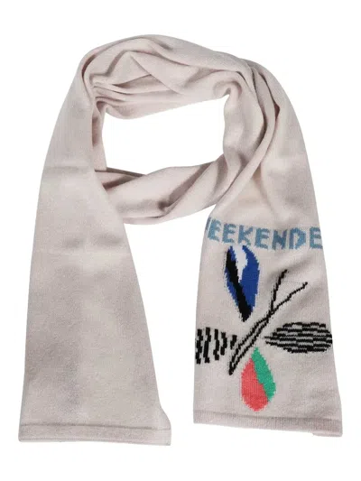 Weekend Max Mara Logo-embellishment Scarf In Neutral