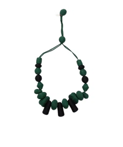 Weekend Max Mara Logo Engraved Necklace In Green