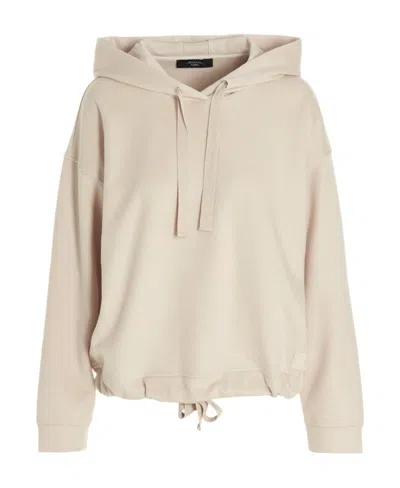 Weekend Max Mara Logo Hooded Sweater In Neutral