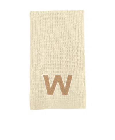 Weekend Max Mara Logo Knitted Scarf In Nude