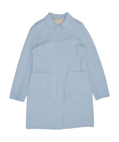 Weekend Max Mara Logo Medium Length Coat In Blue