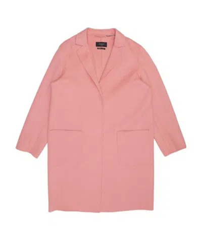 Weekend Max Mara Logo Medium Length Coat In Pink