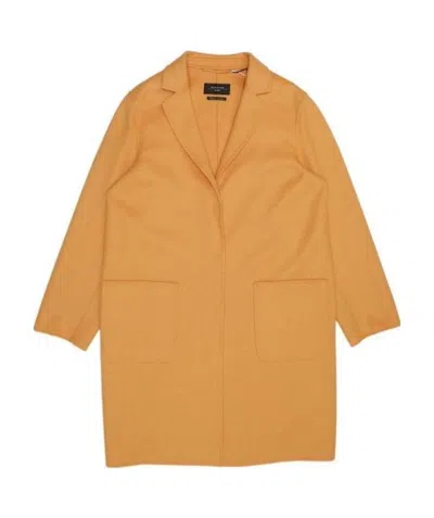 Weekend Max Mara Logo Medium Length Coat In Yellow