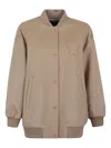 Weekend Max Mara Logo-patch Bomber Jacket In Blue