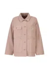 Weekend Max Mara Logo-patch Multi-pocket Jacket In Pink