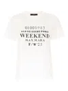 Weekend Max Mara Graphic Print Crew Neck Short Sleeves T-shirt In White
