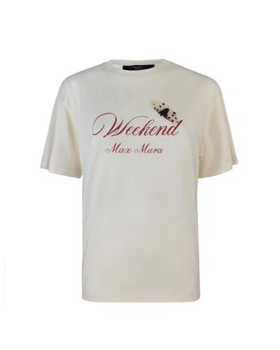 Weekend Max Mara Radura Logo T-shirt In Beige