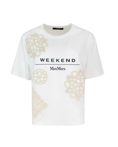 Weekend Max Mara Logo Printed Crewneck T-shirt In White