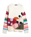 Weekend Max Mara Logo Round Neck Sweater In Multicolor