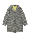 Weekend Max Mara Logo Thousand Bird Plaid Coat In Black