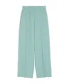 Weekend Max Mara Logo Wide-leg Pants In Blue