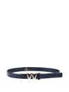 Weekend Max Mara Logo-buckle Leather Belt In Blue