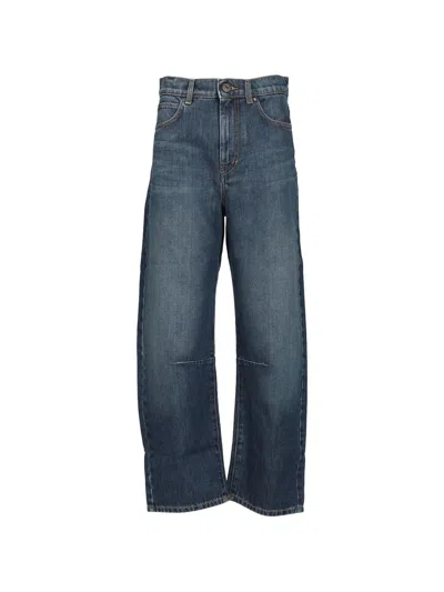 Weekend Max Mara Logo-patch Straight Jeans In Blue